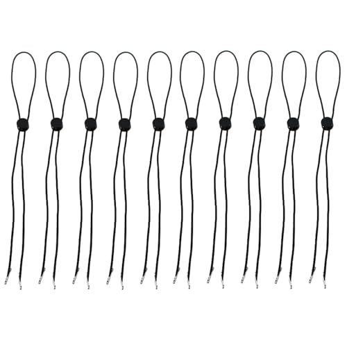 RLECS 10PCS 70cm Black Elasticated Detachable Windproof Rope Fisherman/Sun/Wide Brim Hat/Riding Helmet Accessories