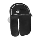 Happyyami Protector De Dedos De Tiro con Arco Protector De Dedos Profesional Lengüeta De Dedo De Arco Recurvo Pestaña De Los Dedos Fichas De Dedo De Tiro con Arco Cuero Black