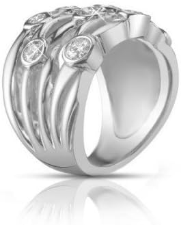 1.50 ct Ladies Round Cut Diamond Anniversary Ring In Bezel Setting in 18 kt White Gold
