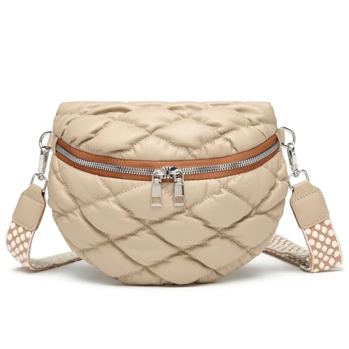 Eslcorri Crossbody Bags for Women - Fashion Sling Purse Shoulder Bag Fanny Pack Leather Causal Chest Bum Bag with Adjustable Wide Strap for Workout Traveling Running Shopping