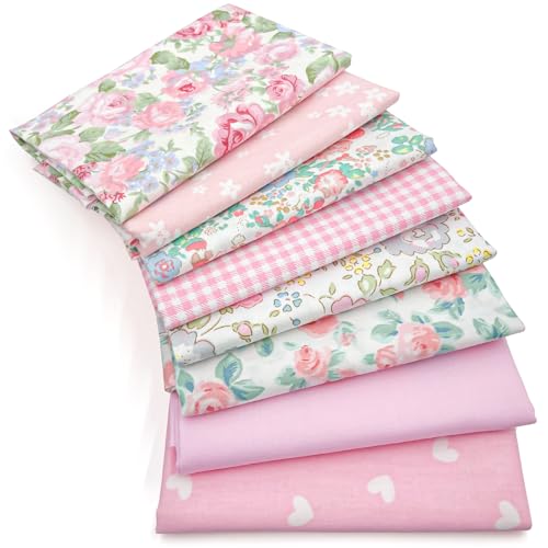 Aubliss 8pcs Fat Quarter Fabric Bundles (100% Cotton - 20'' x 20'')