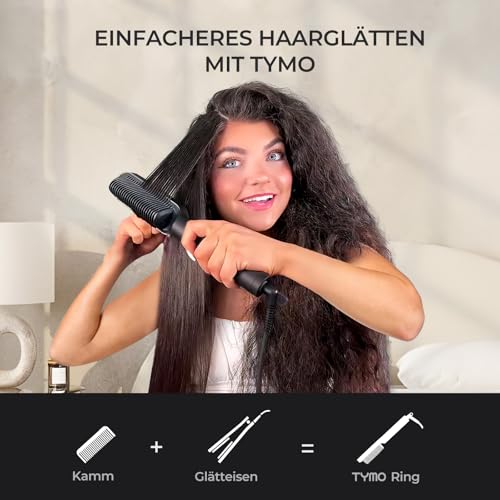 TYMO RING Glättbürste, Verbrühungsschutz Glätteisen, Glättungskamm verhindert Haarziehen, 25s...