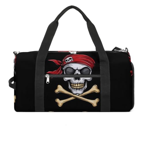 Jolly Roger Skull Sports Gym Bag Travel Duffel Bag Weekender Bag Yoga Bag for Men Women