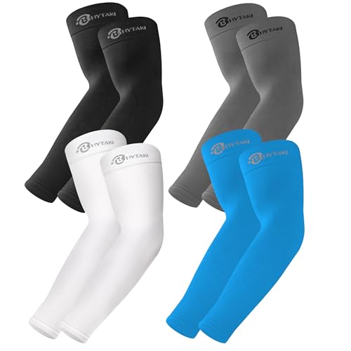 Image of BHYTAKI UV Sun Protection Arm Sleeves, UPF 50 Sports Cooling Arm Compression Sleeves for Men Women Teenager