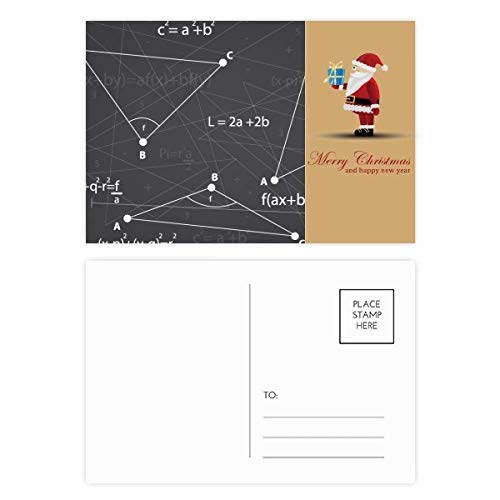 Cartes postales angle mathématique Père Noël gris style géométrique