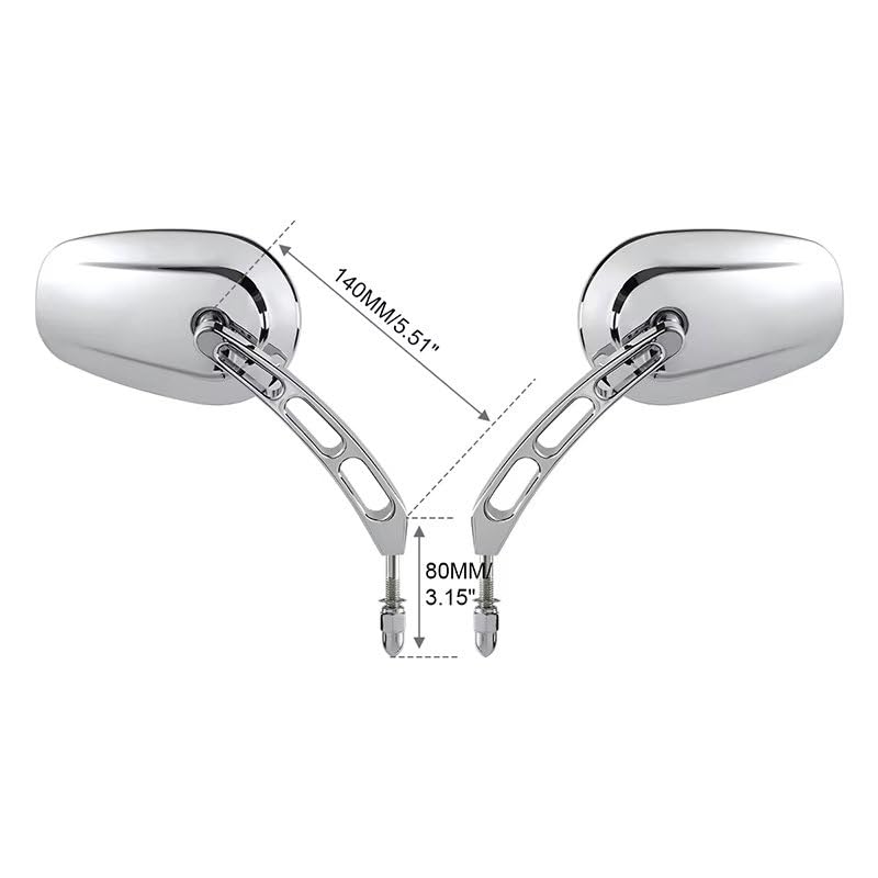 Rétroviseurs universels 8 mm de haute finition pour Fatboy et Softail