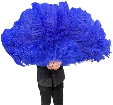 Ostrich Feather Fan for Performance, Carnival Show Accessory, Big Feather Fan - 130CM, Set of 2Green3100CM1PC130CM1PC
