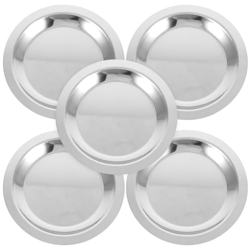 Amosfun Sottobottiglia Rotondo in Acciaio Inossidabile (5 Pezzi) - Antiscivolo, Capace di sopportare Alte Temperature, per Bottiglie di Vino E Tazze da tè, Uso Domestico