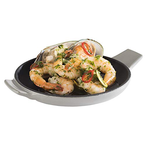 APS Cast Iron - Sartén para servir (hierro fundido, 13 cm de diámetro, 2 cm de altura, apilable, apta para horno, cuenco), color gris