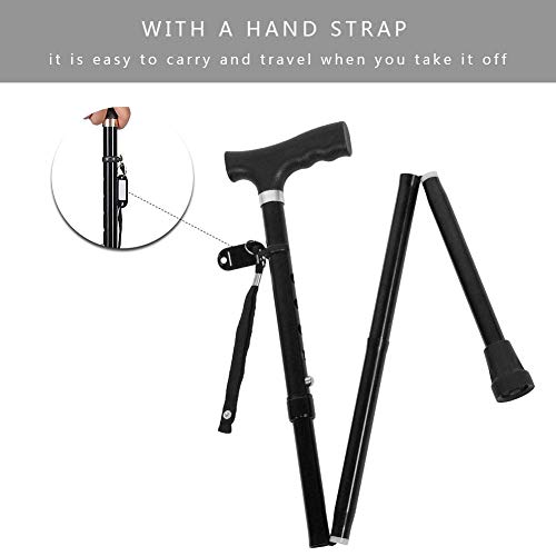 Opvouwbare wandelstok Handwandelstok voor trekking Wandelen, verstelbare wandelstok Opvouwbare wandelstok voor… - Afbeelding 5