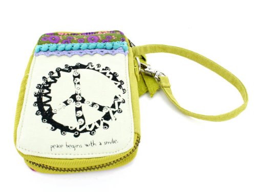 Natural Life Cosmetic Bag, Peace Sign Begins with Smile