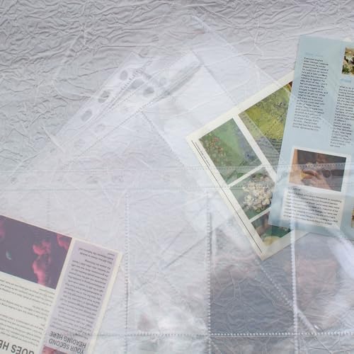 20 Pack Visitenkartenhülle A4,Visitenkartenhülle A4 mit 10 Fächern,Transparente Postkartenhüllen,Ultra-Clear Visitenkartenblätter mit 11 Löchern,Fotohüllen,Postkartenhüllen(104 * 59mm)