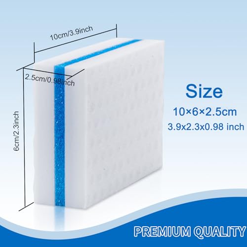 Image of M. Neat Upgrade Melamine Sponge, 20 Pack Extra Thick More Lasting 3X Density Premium Magic Sponge Eraser, Multi Surface Power Scrubber Foam Stain and Mark Removal Cleaning Pads