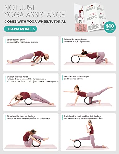 Yoga Wheel Set Of 3, Back Roller For Back Pain Relief, Stretching, Multifunctional Back Wheel Improve Flexibility, Strength & Backbends, Deep Tissue Massage, Size 13"/10.5"/6.5'' #TOP6