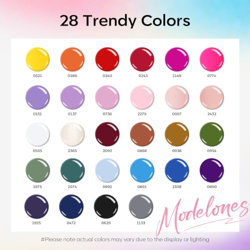 Image of modelones Gel Nail Polish Set Glitter Nude 32PCS 28Colors Red Green Purple