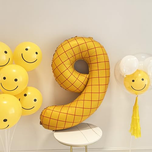 Image of 40 inch Matte Yellow Balloons Toy Inspired Story Theme party Supplies Digital 9 | Number Birthday Decoration, Cowboy Decorations Western, Cowgirl Party Balloon
