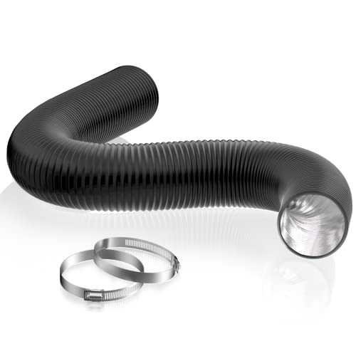 HG Power 3 Inch Air Ducting 16 Feet Flexible Aluminum Dryer Vent Hose Three Layer Protection Dryer Hose with 2 Clamps for HVAC Ventilation Heating Cooling Exhaust