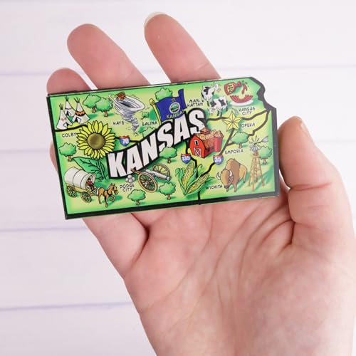 Imán acrílico rectangular Kansas State 3.4 x 1.8 pulgadas miniatura 5