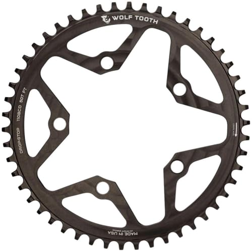 Wolf Tooth: 110 BCD Cyclocross Kettenblatt Flat Top 50t – Schwarz –...
