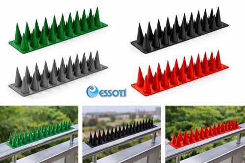 Image of Essoti Guard: Universal Plastic Spike Deterrent for Monkeys, Dogs, Cats, Birds - Ideal for Railings, AC Units, and More! (20, Green)