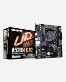 Gigabyte A520M K V2 Motherboard - Supports AMD Ryzen 5000 Series AM4 CPUs, up to 5100MHz DDR4 (OC), PCIe Gen3 x4 M.2, GbE LAN, USB 3.2 Gen 1 - 6