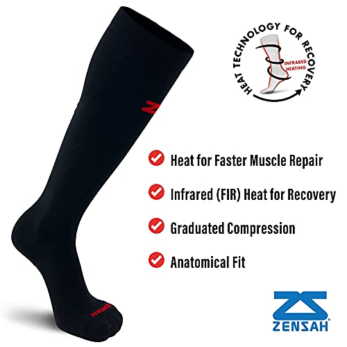 Zensah Infrared Heat Recovery Socks - Compression, Sweat Wicking, Athletic, Relaxation, Thermal Sock for Men & Women3