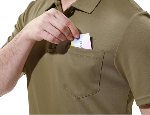 Image of Rdruko Men's Polo Shirts Short Sleeve Quick Dry Outdoor Golf Sports Shirts with Pocket