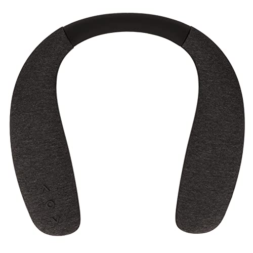 ASHATA Neckband Bluetooth Speaker, Stereo Neck Speaker Bluetooth Wireless, Wearable Speaker with Noise Cancelling Microphone for Home Sport Outdoor(Black)
