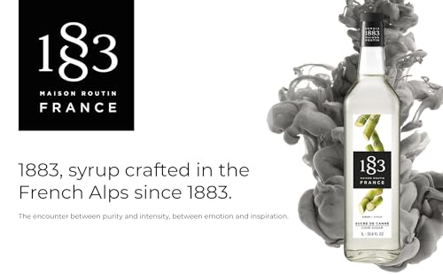 Image of 1883 Cane Sugar Syrup for Drinks, Made in France, 1 Liter Glass Bottle