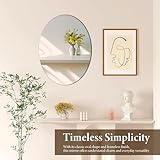 TSKDKIT Wall Mirror 40 x 30 cm Stick On Mirror for Walls, Self Adhesive Frameless HD Glass Mirrors for Bathroom, Wardrobe Doors, Hallway, Bedroom (Oval) - Image 5