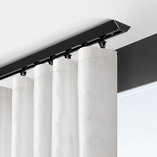 Rail de plafond en aluminium noir élégant et durable pour rideaux
