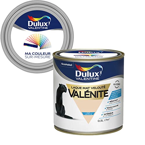 Ma Couleur Sur-mesure par Dulux Valentine – Peinture Laque Glycéro - Grande résistance pour boiseries et ferronneries - Mat Coquille d'Œuf 0,5 L