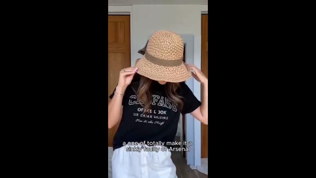 Sombrero de paja para mujer con moño miniatura 7