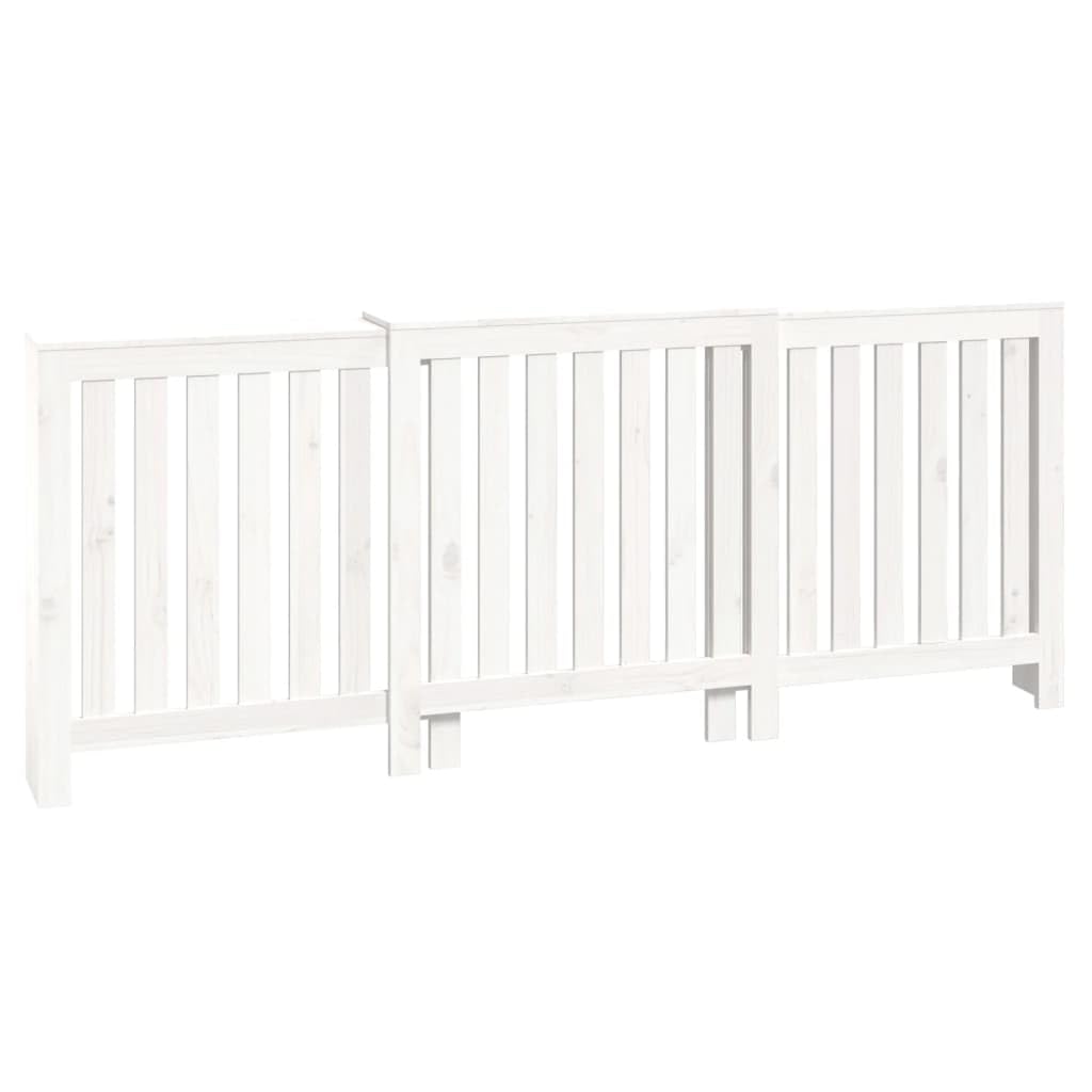 vidaXL Cache-radiateur Armoire de Radiateur Couverture de Chauffage Salon Salle de Séjour Intérieur Blanc 210x21x85 cm Bois Massif de Pin
