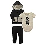 Yoga Sprout 3 Piece Jacket, Bodysuit and Pant Set, I Love Hugs, 12-18 Months