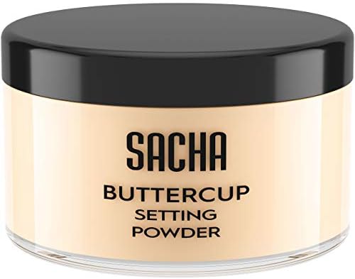 Sacha BUTTERCUP LIGHT Setting Powder. Camera Ready. No White Cast or Ashy Flashback. Blurs Fine Lines, Pores & Wrinkles. Controls Oil & Shine. For Light Skin Tones, 1.75 oz.