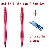 Portaminas Shalaku S M5228 con agarre, 0,5 mm, rojo.Avance lateral.