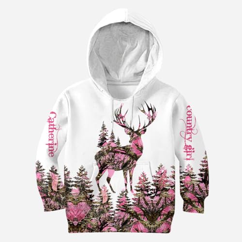 Country Girl Personalized Hunting Hoodie and Leggings Deer Hunting Print Hooded Sweatshirt Animal Hoodies 3D Printed Sweatshirt Leggings Personalized Name Hunting 3D Hoodie Leggings for Women Girls3