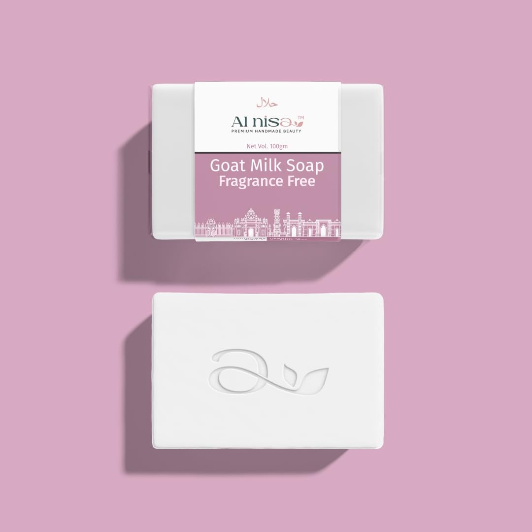 Alnisa No Fragrance Goat Milk Handmade Soap For Hajj & Umrah Hajj And Umrah Accessories, 100% Natural, Set Of 2, 100Gm Each X 2