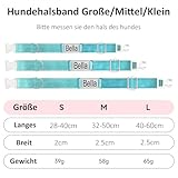 Hundehalsband mit Namen Telefonnummer - Halsband Hund Personalisiert, Bequeme, Einzigartige Halsbänder, Geeignet für Kleine, Mittelgroße und Große Hunde und Katzen(S,Blau)