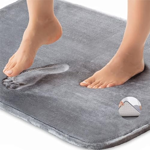 DAVANSU® Super Alfombra Baño 40x60CM Absorbente Premium, Alfombra Ducha Antideslizante, Alfombra Baño Secado Rapido, Accesorios Baño, Alfombrilla Ducha, Alfombrilla Baño 40x60CM (Gris)