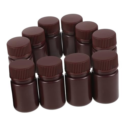 HOMOCONO 10pcs Empty Bottles Wide Mouth 30ml Pp Laboratory Bottles Acid Alkali Resistant Lightproof Cap