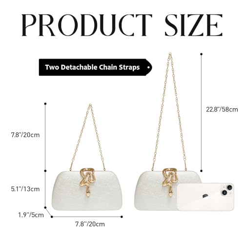 Image of Glitter Clutch Purses for Women Evening Handbags with Snake Closure for Party Prom Wedding