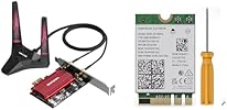 AX5400M WiFi 6E PCIe netwerkkaart, AX210 draadloze tri-band adapter met Bluetooth 5.3, MU-MIMO, WPA3, OFDMA voor computers met Windows 10/11