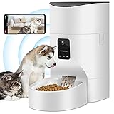 Pezakf 7L Automatic Cat Feeder with HD Camera, Wi-Fi Enabled Smart Phone APP, Auto Dogs Cats Pet Dry Food Dispenser Timer Portion Control, Voice Recorder and Interaction Up to 8 Meals per Day