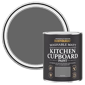 Rust-Oleum Grey Kitchen Cupboard Paint in Matt Finish - Torch Grey 750ml