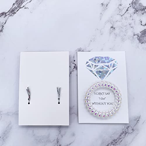 Deutrnew Bridesmaid Gifts Set Include 8 Pack Spiral Hair Ties With Laser Diamond Card For Bachelorette Party,Bridal Shower Wedding Favors Souvenirs Decorations. (Champagne) #TOP4