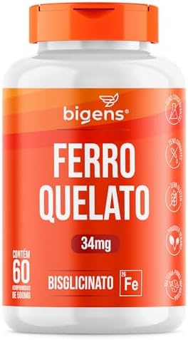 Ferro Quelato Bisglicinato 34mg, 60 comp, Bigens (Unidade)