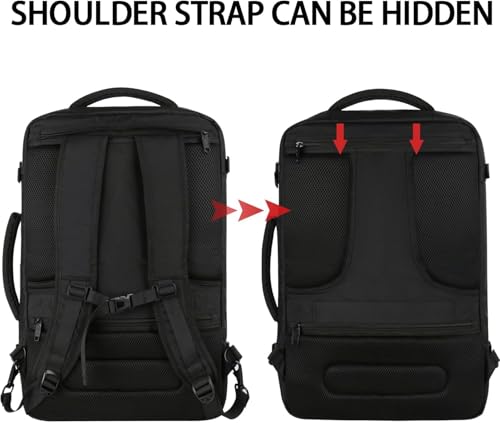 Vancropak 35L Carry on Bags for Airplanes, Luggage Backpack for Travel, Flight Approved Travel Bag for Men & Women, Water Resistant Suitcase Backpack Weekender Business Daypack Overnight Bag, Black by Vancropak - Used condition - US$24.67