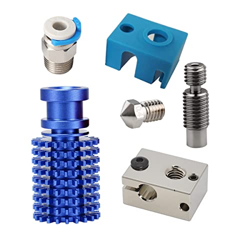 Bloque calefactor de cobre chapado en alta temperatura antiadherente mejorado V6 Hotend, boquilla extrusora de 0.4 mm, titanio Heatbreak Bowden compatible con impresora 3D Prusa i3 MK3S Cover